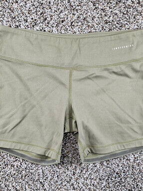 I Am Becoming IAB MFG Shorts Womens Sz 8 (M) Olive Green Workout Gym Activewear